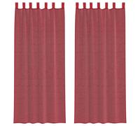 vidaXL Voile Curtains with Rod Pockets 2 pcs Wine Red net curtain