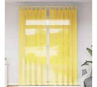 vidaXL Voile Curtains with Rod Pockets 2 pcs Yellow