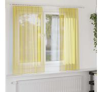 vidaXL Voile Curtains with Rod Pockets 2 pcs Yellow