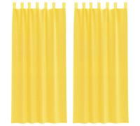 vidaXL Voile Curtains with Rod Pockets 2 pcs Yellow net curtain sheer curtain