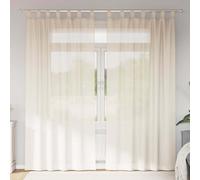 Voile Curtains 140 x 225 cm Cream 100% Polyester Tab Top Pair Sheer Elegant hem
