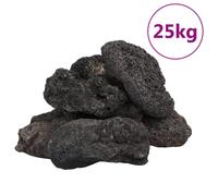vidaXL Volcanic Rocks Lava Accent Rocks Volcanic Lava Stones Beads 25 kg Black