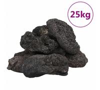 vidaXL Black Volcanic Rocks Lava Accent Stones Beads - Natural Aquatic Tank Decor Material for Fresh and Saltwater Environments