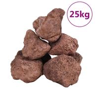 vidaXL Volcanic Rocks, Lava Accent Rocks for Aquarium, Volcanic Lava Stones for Succulents Cactus Pots Terrarium Plants Vase Fillers, 25 kg Red
