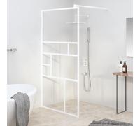 vidaXL Walk-in Shower Wall 100x195 cm ESG Glass White