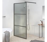 vidaXL Walk-in Shower Wall 115x195cm Dark ESG Glass Black