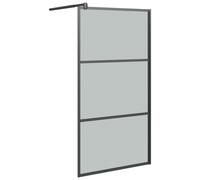 vidaXL Walk-in Shower Wall 115x195cm Dark ESG Glass Black Shower Enclosure