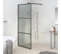 vidaXL Walk-in Shower Wall 80x195cm Dark ESG Glass Black