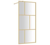 vidaXL Walk-in Shower Wall Bath Screen Shower Screen with Clear ESG Glass Gold