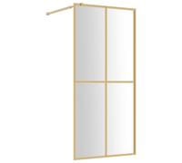vidaXL Walk-in Shower Wall Bath Screen Shower Screen with Clear ESG Glass Gold