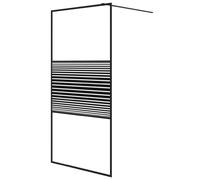 vidaXL Walk-in Shower Wall Black 100x195 cm Clear ESG Glass Shower Screen