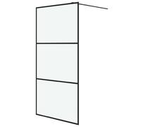 vidaXL Walk-in Shower Wall Black 100x195 cm Frosted ESG Glass Shower Screen