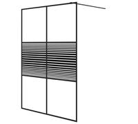 vidaXL Walk-in Shower Wall Black 140x195 cm Clear ESG Glass Shower Screen