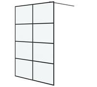 vidaXL Walk-in Shower Wall Black 140x195 cm Frosted ESG Glass Shower Screen