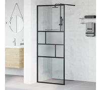vidaXL Walk-in Shower Wall Black 80 x 195 x 0.5 cm Glass and Aluminium