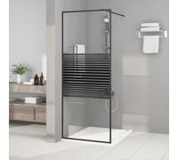 vidaXL Walk-in Shower Wall Black 80x195 cm Clear ESG Glass