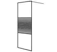 vidaXL Walk-in Shower Wall Black 80x195 cm Clear ESG Glass