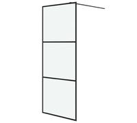 vidaXL Walk-in Shower Wall Black 80x195 cm Frosted ESG Glass Shower Screen
