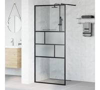 vidaXL Walk-in Shower Wall Black 90 x 195 x 0.5 cm Glass and Aluminium