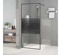 vidaXL Walk-in Shower Wall Black 90x195 cm Clear ESG Glass
