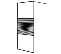 vidaXL Walk-in Shower Wall Black 90x195 cm Clear ESG Glass Shower Enclosure