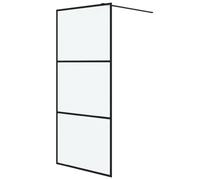 vidaXL Walk-in Shower Wall Black 90x195 cm Frosted ESG Glass Shower Screen