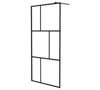 vidaXL Walk-in Shower Wall - Black Tempered Glass Shower Screen, Adjustable Setup, Minimalist Design for Modern Bathrooms, Durable Aluminium Frame, Easy to Clean, 5 mm Thick Glass