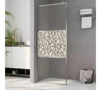 vidaXL Walk-in Shower Wall ESG Glass with Stone Design 100x195 cm
