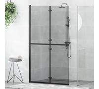 vidaXL Walk-In Shower Wall Folding Black 110 x 6.5 x 190 cm