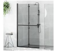 vidaXL Walk-In Shower Wall Folding Black 110 x 6.5 x 190 cm
