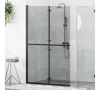 vidaXL Walk-In Shower Wall Folding Black 120 x 6.5 x 190 cm