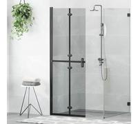 vidaXL Walk-In Shower Wall Folding Black 70 x 6.5 x 190 cm