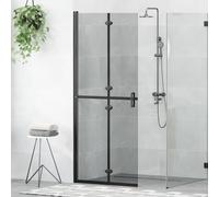 vidaXL Walk-In Shower Wall Folding Black 80 x 6.5 x 190 cm