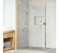 vidaXL Walk-In Shower Wall Folding Gold 120 x 6.5 x 190 cm