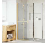 vidaXL Walk-in shower wall Folding Gold and transparent 70 x 190 cm, Bathroom Renovation, Modern Sink Installation, Luxury Fixtures, Space-Efficient Accessories for Stylish Home Improvement