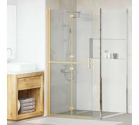 vidaXL Walk-in shower wall Folding Gold and transparent 90 x 190 cm, Bathroom Renovation, Modern Sink Installation, Luxury Fixtures, Space-Efficient Accessories for Stylish Home Improvement
