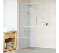 vidaXL Walk-in Shower Wall Gold 80 x 195 cm Tempered Glass