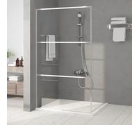 vidaXL Walk-in Shower Wall Silver 115x195 cm Clear ESG Glass