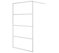 vidaXL Walk-in Shower Wall Silver 115x195 cm Clear ESG Glass Shower Screen