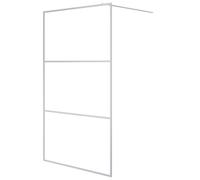 vidaXL Walk-in Shower Wall Silver 115x195 cm Clear ESG Glass Shower Screen
