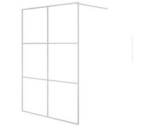 vidaXL Walk-in Shower Wall Silver 140x195 cm Clear ESG Glass Shower Screen