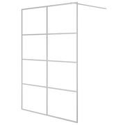 vidaXL Walk-in Shower Wall Silver 140x195 cm Clear ESG Glass Shower Screen