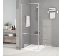 vidaXL Walk-in Shower Wall Silver 80x195 cm Clear ESG Glass Shower Screen
