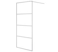 vidaXL Walk-in Shower Wall Silver 90x195 cm Clear ESG Glass Shower Screen