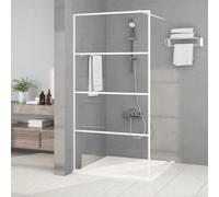 vidaXL Walk-in Shower Wall White 100x195 cm Clear ESG Glass Shower Screen