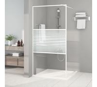 Vidaxl Walk-in Shower Wall White 100X195 Cm Clear Esg Glass, White