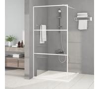 vidaXL Walk-in Shower Wall White 100x195 cm Clear ESG Glass