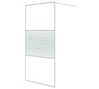 vidaXL Walk-in Shower Wall White 100x195 cm Clear ESG Glass Shower Screen