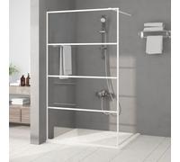 vidaXL Walk-in Shower Wall White 115x195 cm Clear ESG Glass Shower Screen