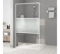 vidaXL Walk-in Shower Wall White 115x195 cm Clear ESG Glass